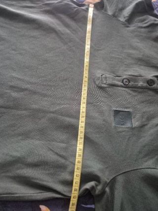 Polo BOSS manga larga verde S
