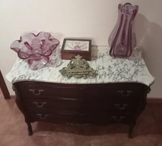 Mueble Antiguo Cajonera Marmoleada