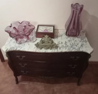 Mueble Antiguo Cajonera Marmoleada