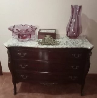 Mueble Antiguo Cajonera Marmoleada