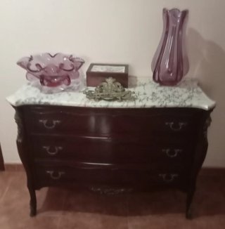 Mueble Antiguo Cajonera Marmoleada