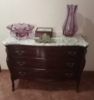 Mueble Antiguo Cajonera Marmoleada