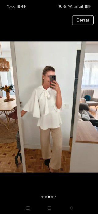 Blusa Zara lazo blanco roto talla única