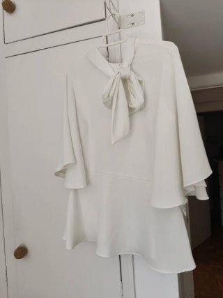 Blusa Zara lazo blanco roto talla única