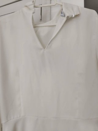 Blusa Zara lazo blanco roto talla única