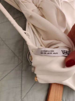 Blusa Zara lazo blanco roto talla única