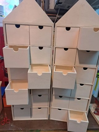 Armario madera 24 cajones (2 mitades)