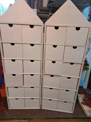 Armario madera 24 cajones (2 mitades)