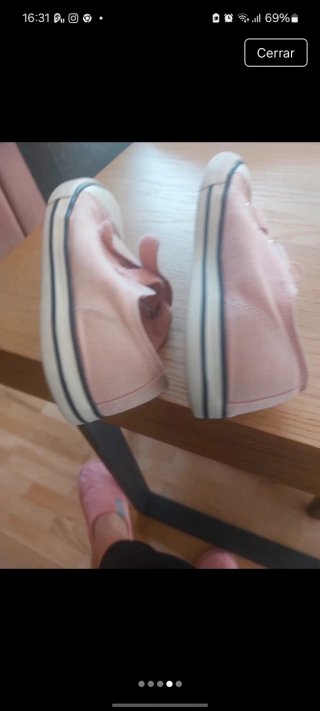 Playeros lona rosa talla 32