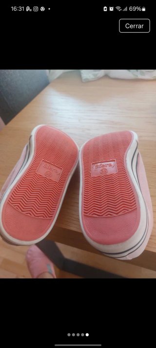 Playeros lona rosa talla 32