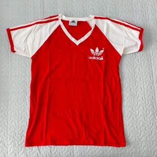 Camiseta Americana Adidas Vintage Roja y Blanca
