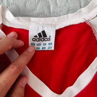 Camiseta Americana Adidas Vintage Roja y Blanca