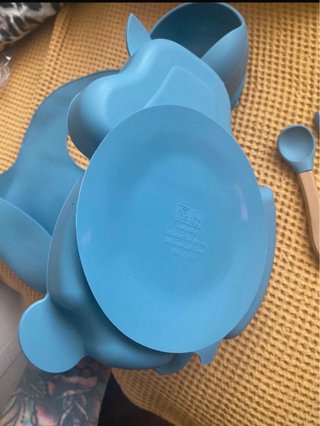 Vajilla silicona bebé azul