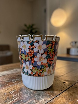 Maceta cerámica flores multicolor Manises
