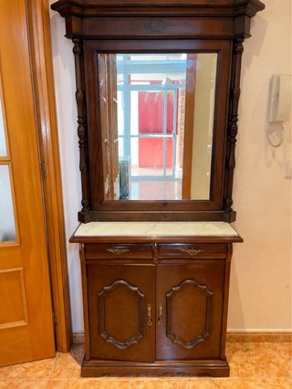 Sofá de cuero antiguo desmontable , recibidor