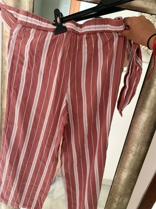 Pantalones niña rayas rosa y blanco