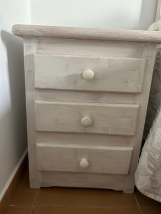 Dormitorio madera maciza blanco muy robusto
