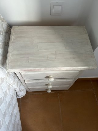 Dormitorio madera maciza blanco muy robusto