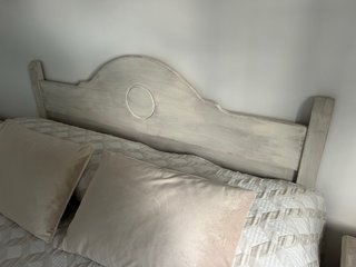 Dormitorio madera maciza blanco muy robusto