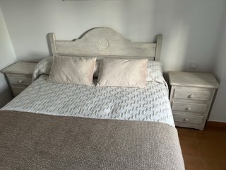 Dormitorio madera maciza blanco muy robusto