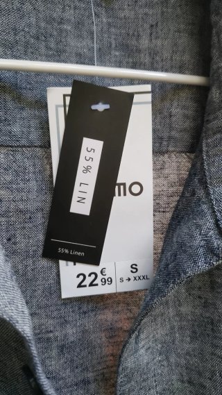 Camisa Gémo Lino/Algodón Manga Corta Gris Talla S