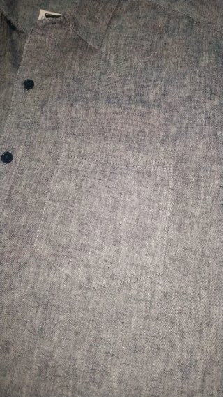 Camisa Gémo Lino/Algodón Manga Corta Gris Talla S