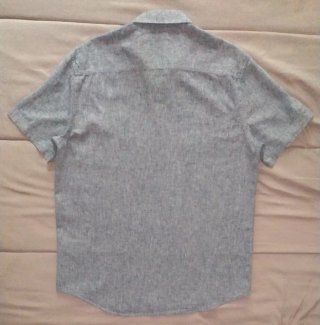 Camisa Gémo Lino/Algodón Manga Corta Gris Talla S