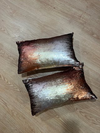 Cojines Zara Home lentejuelas - lino