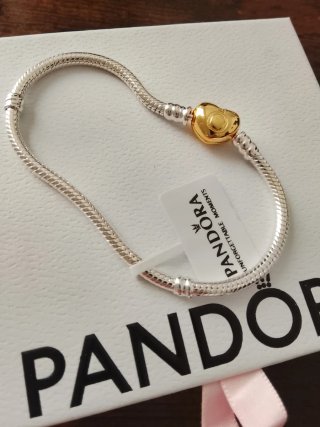 Pulsera Pandora 18cm Corazón Dorado