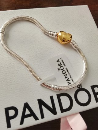 Pulsera Pandora 18cm Corazón Dorado