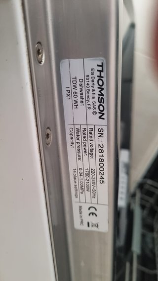Lavavajillas Thomson TDW 60 WH