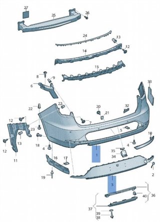 Paragolpes trasero Seat Leon III 5F8