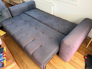 Sofá cama Milo 3 plazas terciopelo gris