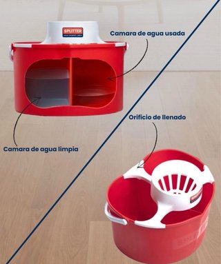 Cubo Limpieza Splitter Doble Compartimento