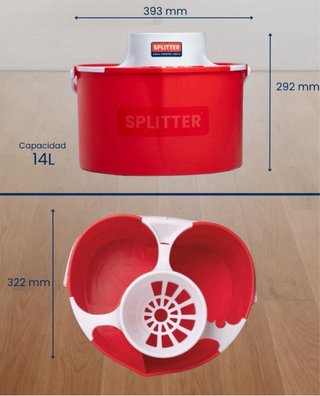Cubo Limpieza Splitter Doble Compartimento