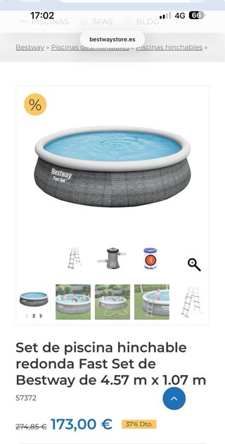 PISCINA HINCHABLE BESTWAY 4.57M