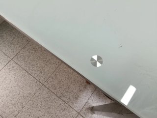 Mesa de cocina cristal y metal