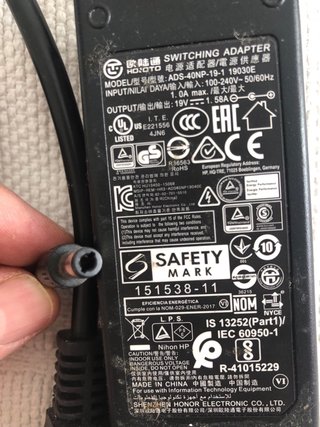 Adaptador de corriente para pantalla HP - 19v