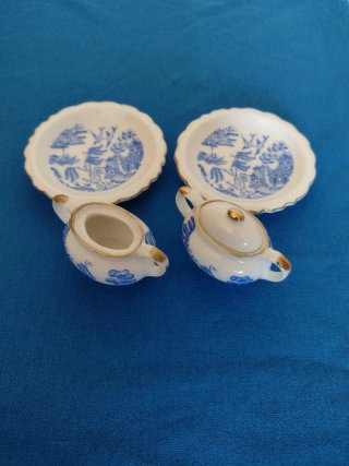 Set piatti in miniatura porcellana blu
