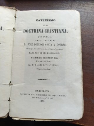 Libro Catecismo de 1855.