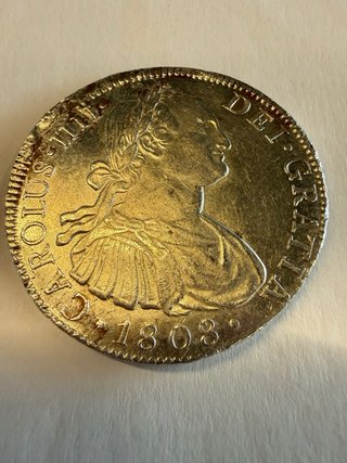 Moneda de duro de plata 1808 Carlos IV