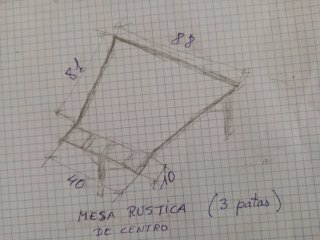 Mesa centro rústica madera y metal