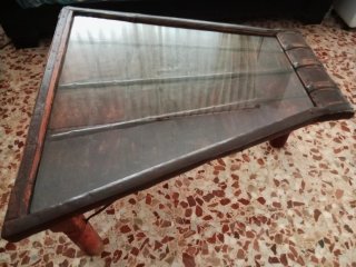 Mesa centro rústica madera y metal