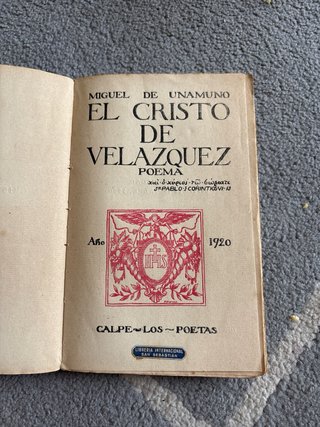 El Cristo de Velázquez - Unamuno 1920