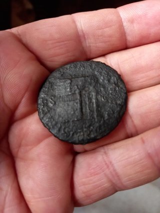 Moneda romana Sestercio Autentico de Nerón