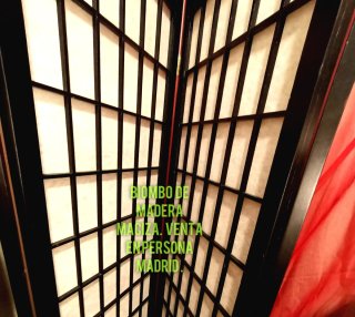 Biombo grande estilo japonés de madera maciza