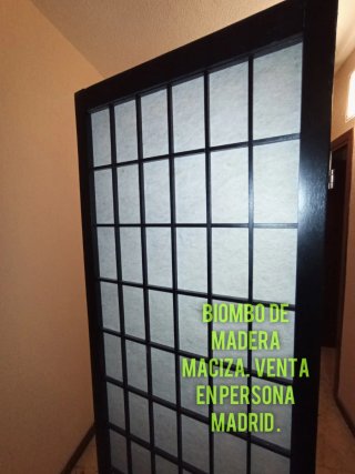 Biombo grande estilo japonés de madera maciza
