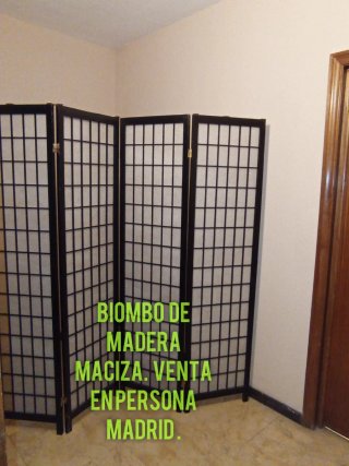 Biombo grande estilo japonés de madera maciza