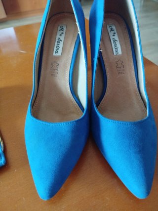 Conjunto Zapatos y Bolso Azul Talla 40