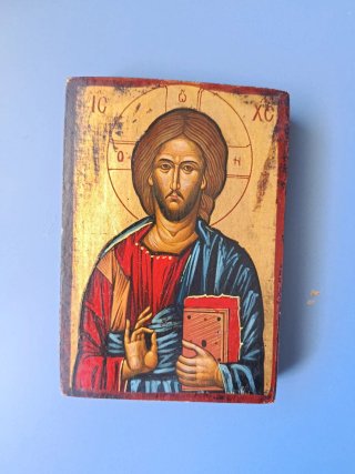 Pareja Iconos Bizantinos Madera